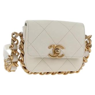 Chanel Pre-owned Vintage Heuptas - Dames - Pre-owned - Wit - Maat: ONE Size Leer