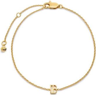 Monica Vinader Initial Chain Bracelet in 18K Gold Vermeil B at Nordstrom