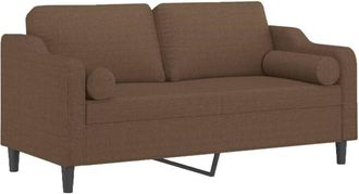 vidaXL Sof&aacute; De 2 Plazas Con Cojines Tela Marr&oacute;n 140 Cm Vidaxl