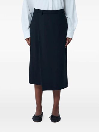 The Row asymmetrical midi skirt - women - Viscose/Silk - 8 - Black