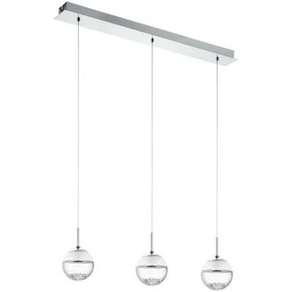 Eglo Eglo - Montefio 1 - led 3 Light Ceiling Pendant Bar Polished Chrome with Crystals