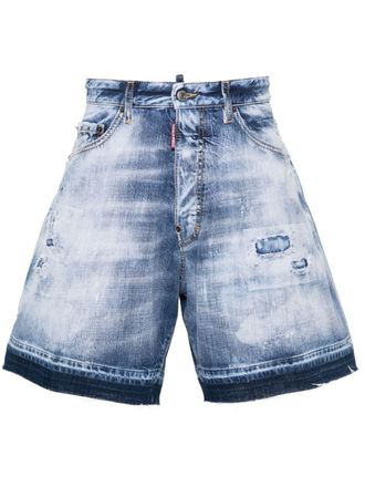 Dsquared2 Bermuda denim con effetto vissuto - Blu
