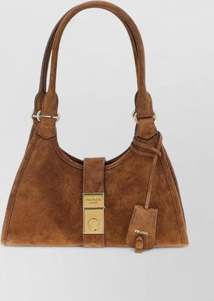 Prada suede shoulder bag small shopper style