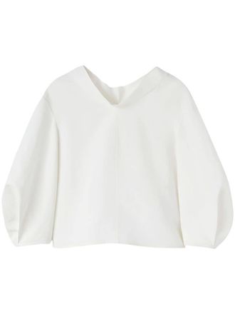 Jil Sander Blusa con drappeggio - Bianco