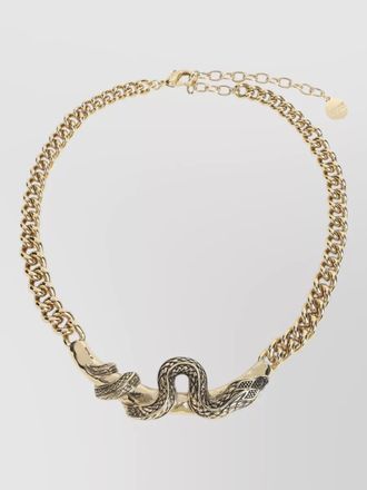 Roberto Cavalli serpentine brass necklace adjustable chain design