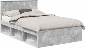 vidaXL Bed Frame Concerte Grey 135 x 190 cm Engineered wood vidaXL