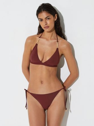 Reiss Rhubarb Red Side-tie Low-rise Bikini Bottoms, 14