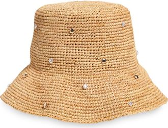 L*Space Carmel Island Raffia Bucket Hat in Natural at Nordstrom