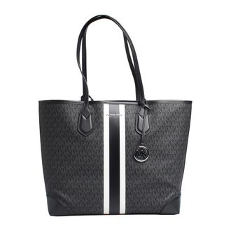 Michael Kors Tassen, Dames, Zwart, ONE Size, Eva Tote Tas met Logo Print