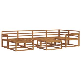 vidaXL Conjunto De Sof&aacute;s De Exterior 7 Pcs Natural Vidaxl