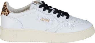Autry White Medalist Low Leopard Print Leather Sneakers