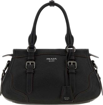 Prada Black Logo Large Tote