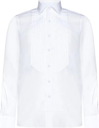 Tagliatore Formal Shirts, male, White, Size: XL Cotton Tuxedo Shirt