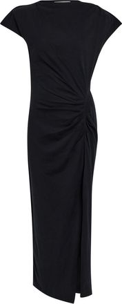 Isabel Marant Nadela Gathered Cotton Midi Dress - Black - S (UK8-10 / S)