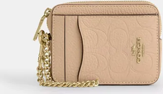 Coach Zip Card Case In Signature Leather