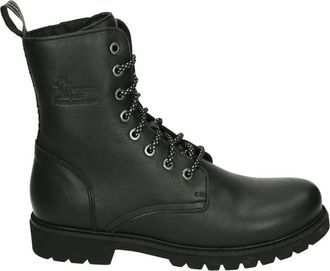 Panama Jack Sportieve Zwarte Leren Schoenen Frisia B24 - Dames - Veterlaarzen - Zwart - 41 EU - Leer - Schoenen