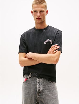 Tommy Hilfiger Mens Tommy Jeans Garment-Dyed Slub T-Shirt - Black - XXL