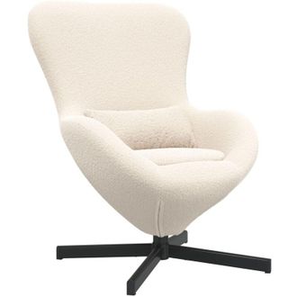 vidaXL Vidaxl - Sill&oacute;n Huevo Crema Tejido Parecido A Lana Rizada