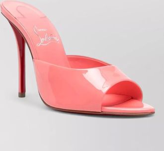 Christian Louboutin patent leather open-toe stiletto-heel mules