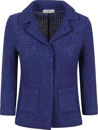 Charlott Blauwe Jas voor Stijlvolle Lagen - Dames - Blazers - Blauw - M - Jassen