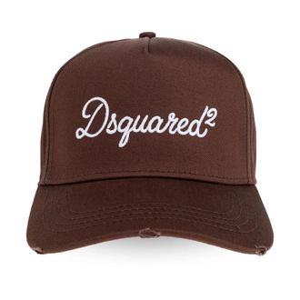 Dsquared2 Pet met Klep - Heren - Petten - Bruin - ONE Size - Katoen - Accessoires