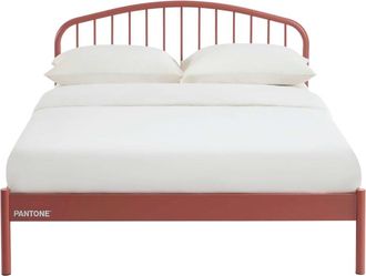 Pantone Cama 140x190 de metal terracota con somier incluido