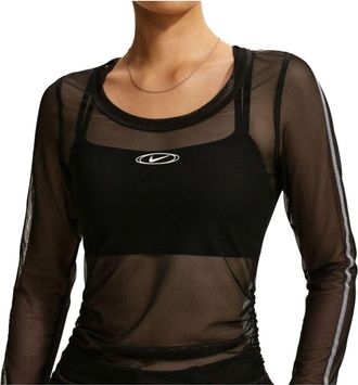 Nike (WMNS) Nike Slim Long-Sleeve Sheer T-Shirt Black IM8406-010
