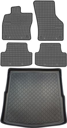 OEM Volkswagen Golf Vii Kombi De 09.2013 A 06.2020 Set - Alfombrillas De Goma Para Coche + Alfombrilla Para Maletero