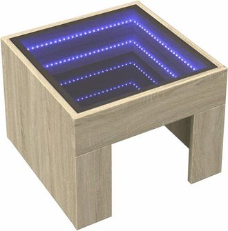 vidaXL Mesita De Noche Con Infinity Led Roble Sonoma 40x40x30 Cm Vidaxl