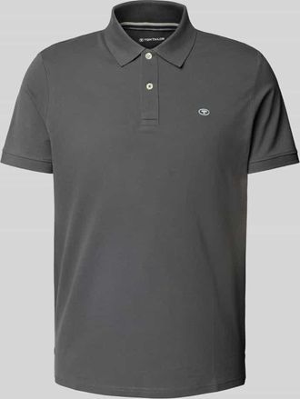 Tom Tailor Regular Fit Poloshirt mit Logo-Stitching Modell BASIC in Anthrazit, Gr&ouml;&szlig;e XXL