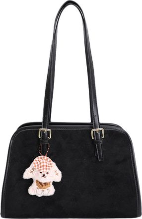 Generic Cymwer PU Leather Shoulder Bag Large Tote Bags Fashion Underarm Bag for Women (Black)