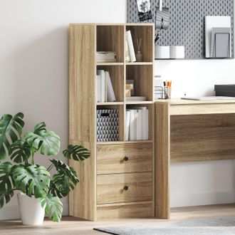 Berkfield Home Sonoma Oak Shelving Unit Sonoma Oak MDF Big Shelving Unit in Brown