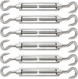 OEM Juego De 6 Tensores De Cable M5, Gancho Tensor De Cable Ajustable De Acero Inoxidable 304 Y Gancho Tensor De Alambre Para Cable De Acero, Cuerda Y Acc