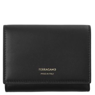 Ferragamo Trifold Leather Compact Wallet