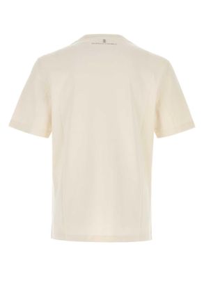 Brunello Cucinelli Cotton Logo-Embroidered T-Shirt - Beige