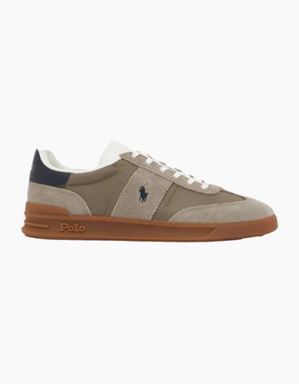 Polo Ralph Lauren Mens Polo Ralph Lauren HRT Aera PP Trainers 003 Earth Grey/Hunter Navy - Tan - Size: 11