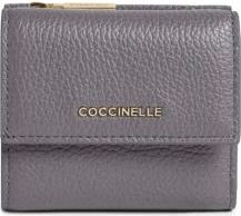 Coccinelle Metallic Soft Drievoudige Portemonnee - Dames - Accessoires - Grijs - Maat: ONE Size Leer