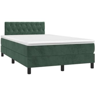 vidaXL Vidaxl - Cama Box Spring Con Colch&oacute;n Terciopelo Verde Oscuro 120x200 Cm
