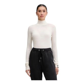 Colmar Coltrui met Ribbelstructuur - Dames - Sportshirts - Wit - M - Wol - Fitness