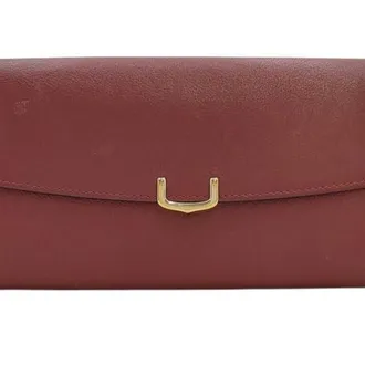 Cartier Bordeaux Leather Long Wallet (Tri-Fold) (Pre-Owned)
