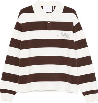 Axel Arigato Rey Striped Embroidered-logo Polo Shirt