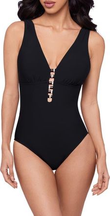 Magic Suit By Miraclesuit Darly Beaded One-Piece Swimsuit in Black at Nordstrom, Size 10