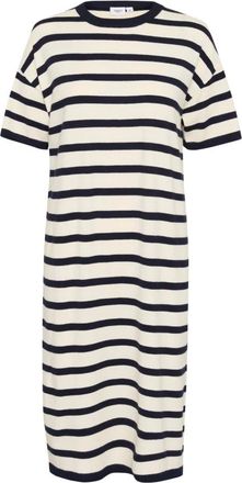 Saint Tropez Kleedjes, Dames, Veelkleurig, L, Gestreepte Jurk Winter Nightsky Streep