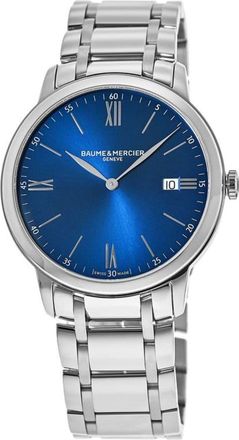 Baume & Mercier Classima Quartz Blue Dial Stainless Steel Mens Watch 10382