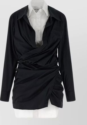 The Attico layered shirt dress long sleeves draped