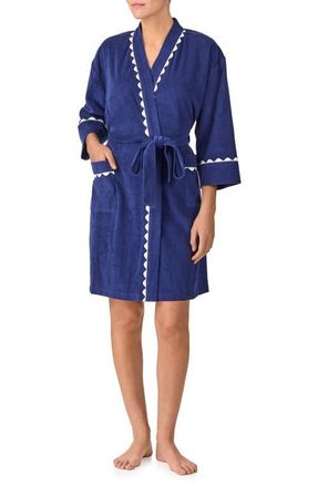 Kate Spade New York french terry short robe in Navy at Nordstrom, Size X-Small