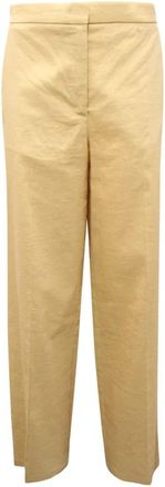 Pinko Jacopone Wide Leg Broeken - Dames - Wijde Broeken - Bruin - M - Leer - Broeken
