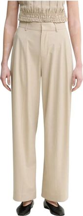Isabelle Blanche Wijde broek - Dames - Wijde Broeken - Beige - S - Polyester - Broeken