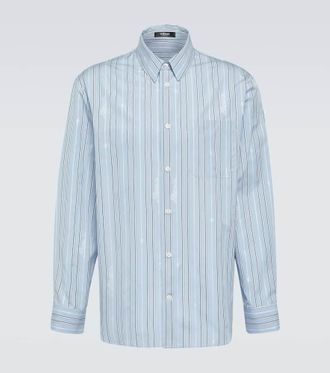 Versace Striped cotton poplin shirt
