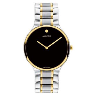 Movado Serio Quartz Black Dial Mens Watch 0607663
